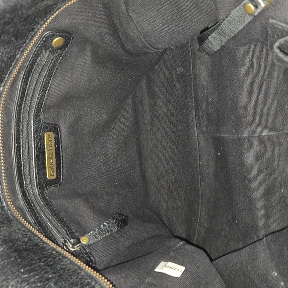 Isabella Fiore Black and Gold Studded Leather  Women's Bag - Picture 12 of 15